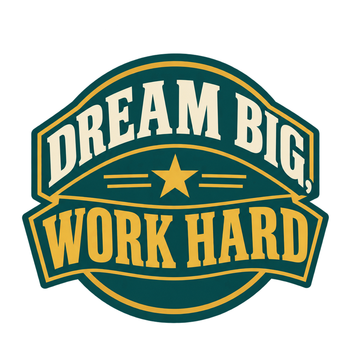 [Digital Download] Dream Big Work Hard Retro Badge T-Shirt SVG PNG EPS Cricut Silhouette Sublimation Design