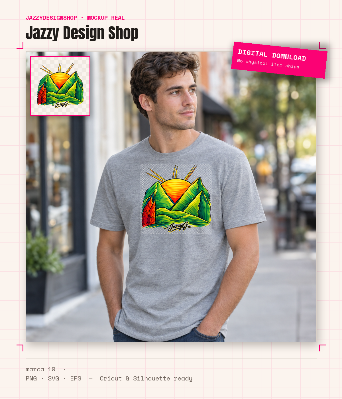 [Digital Download] Mountain Sunrise Landscape Tee SVG PNG EPS Cricut Silhouette Sublimation Design