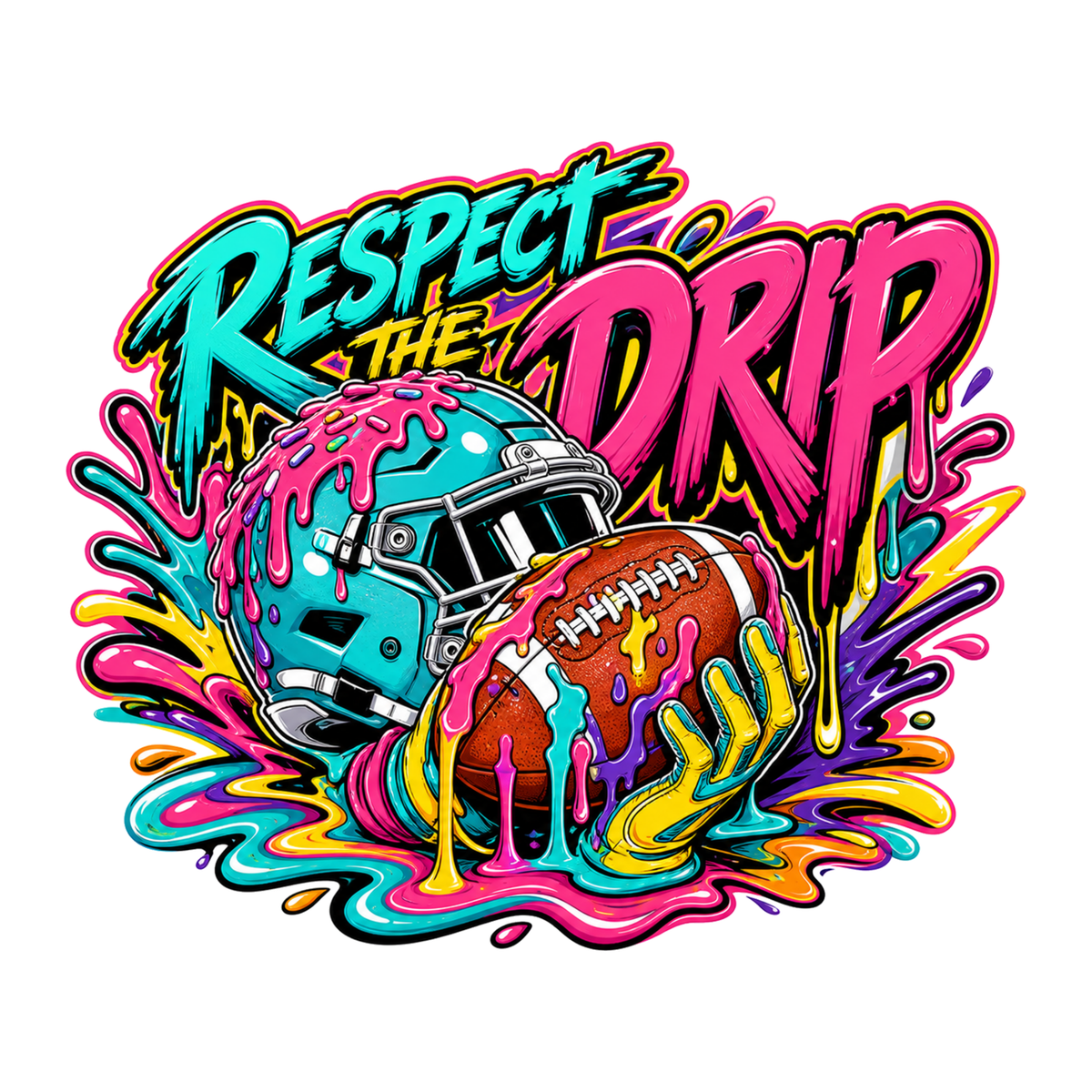 [Digital Download] Respect The Drip Graffiti Tee SVG PNG EPS Cricut Silhouette Sublimation Design