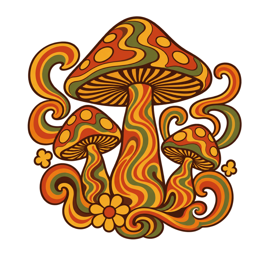 [Digital Download] Psychedelic Mushroom T-Shirt SVG PNG EPS Cricut Silhouette Sublimation Design