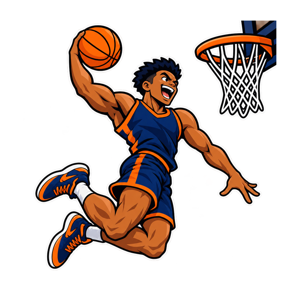 [Digital Download] Slam Dunk Basketball Mascot T-Shirt SVG PNG EPS Cricut Silhouette Sublimation Design