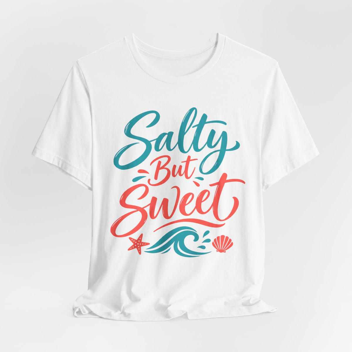 Salty But Sweet T-Shirt | Hand-Lettered Summer Script Tee | Beach Quote Gift Shirt