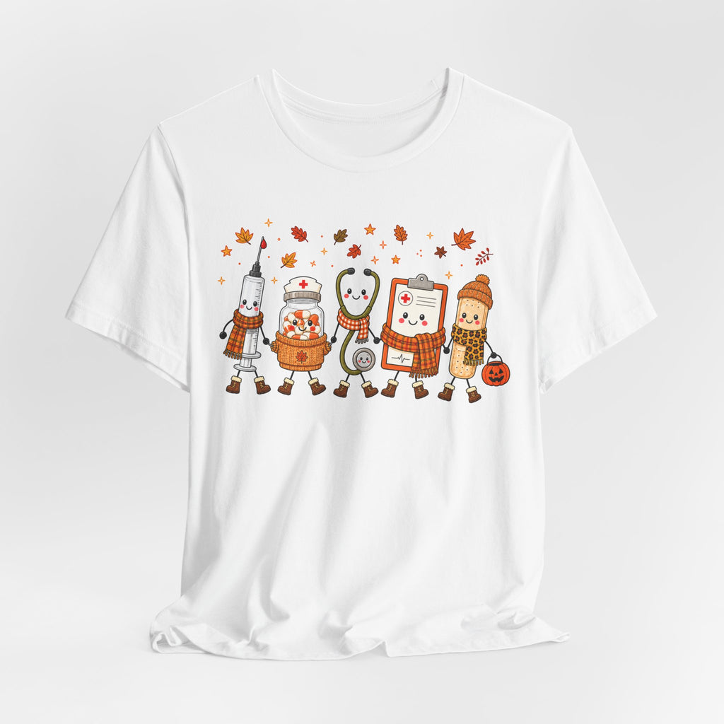 Nurse Autumn Squad Tee | Cute Medical Fall Shirt | Nurse Gift Tee | Kawaii Healthcare Autumn Design