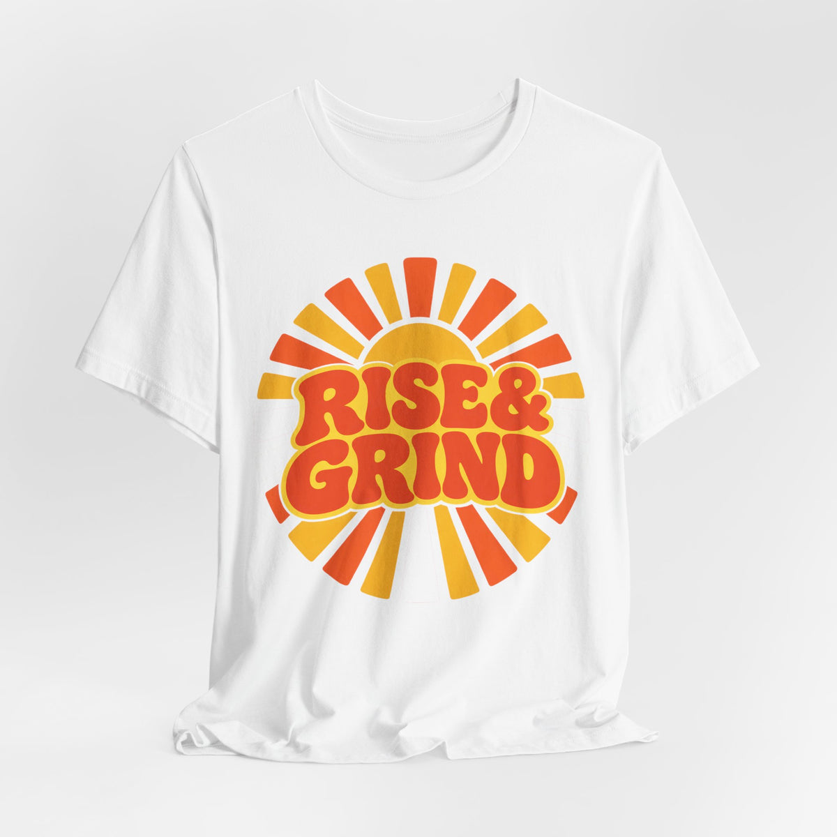 Rise and Grind Retro Sunburst T-Shirt | Gym Motivation Tee | Early Riser Gift Shirt