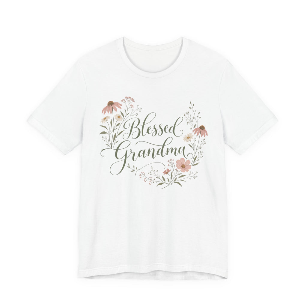 Blessed Grandma Floral Script T-Shirt | Boho Grandma Gift Shirt | Grandmother Quote Tee | Mother's Day Gift