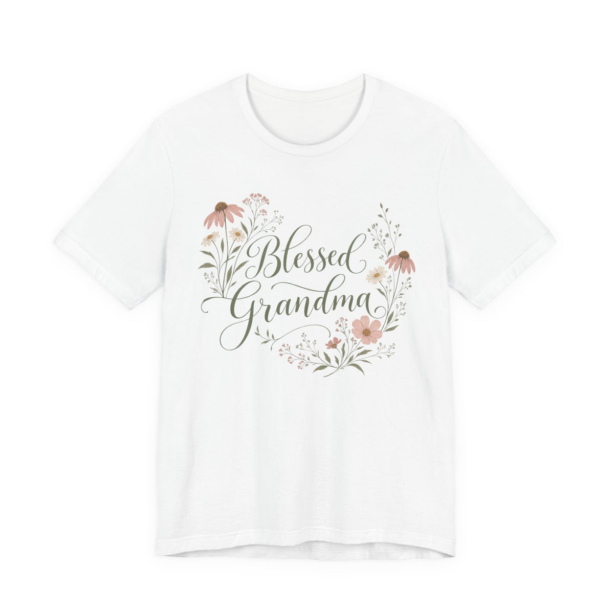 Blessed Grandma Floral Script T-Shirt | Boho Grandma Gift Shirt | Grandmother Quote Tee | Mother's Day Gift