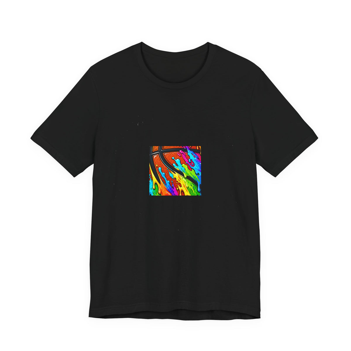 Neon Splash Basketball Tee | Bold Rainbow Drip Basketball Shirt | Basketball Graphic Gift | Street Basketball Tee