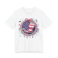 USA Soccer Ball Tee | Patriotic Soccer Shirt | Soccer Gift Tee | Pastel American Flag Soccer Design