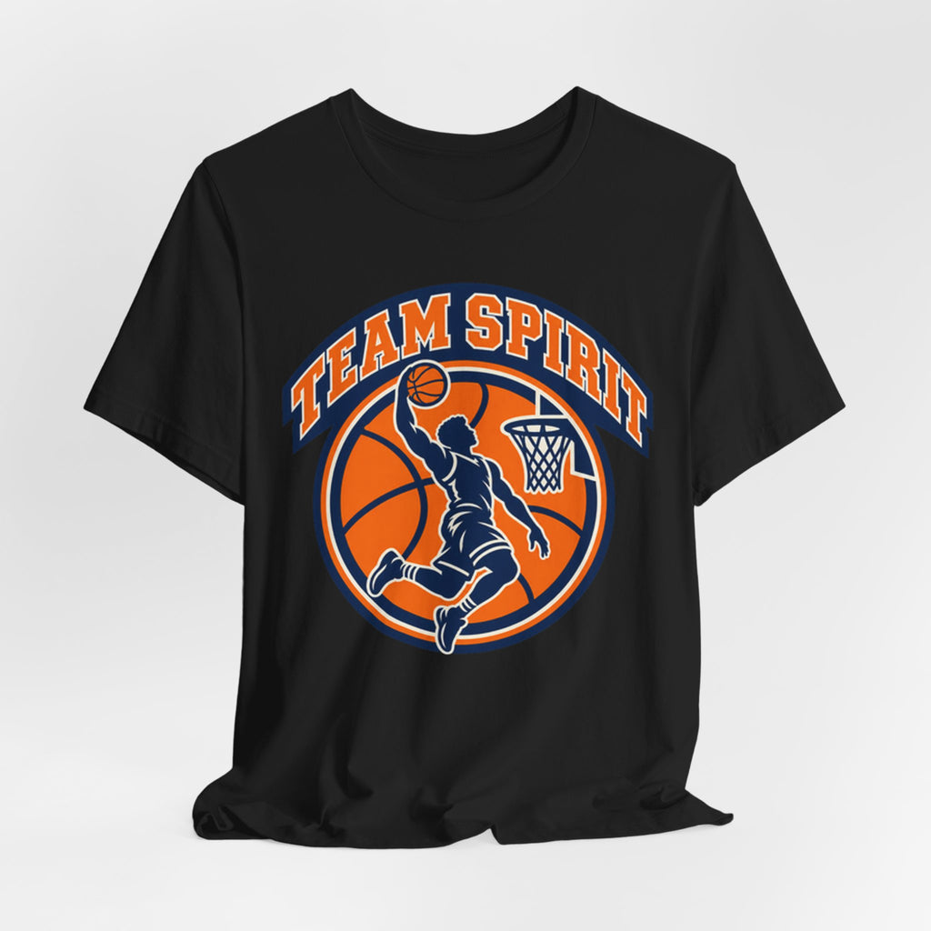 Dunk Mascot Badge T-Shirt | Retro Varsity Basketball Kids Tee | Team Spirit Basketball Shirt | Youth Basketball Emblem Gift Shirt
