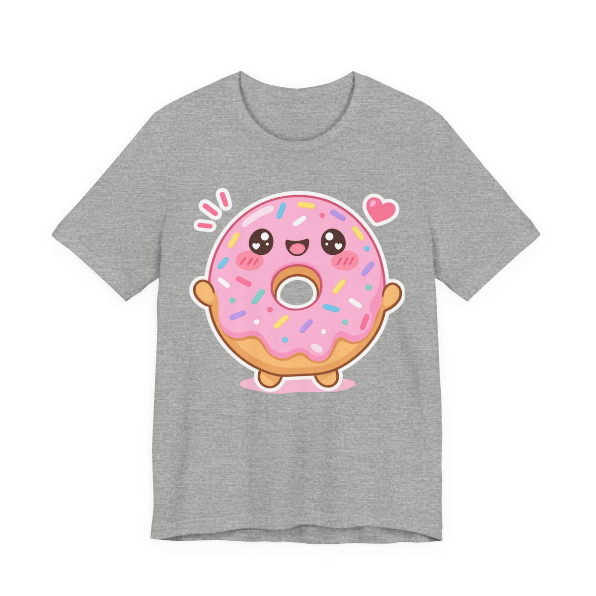 Kawaii Donut T-Shirt | Cute Sprinkle Donut Character Tee | Sweet Dessert Gift Shirt