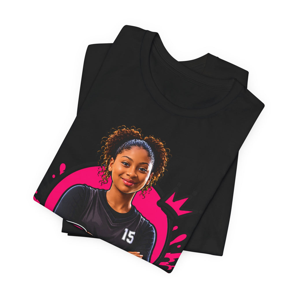 Jazzy Design Shop Mascot Tee | Basketball Girl Crown Logo Shirt | Brand Mascot Shirt | Basketball Queen Gift Tee