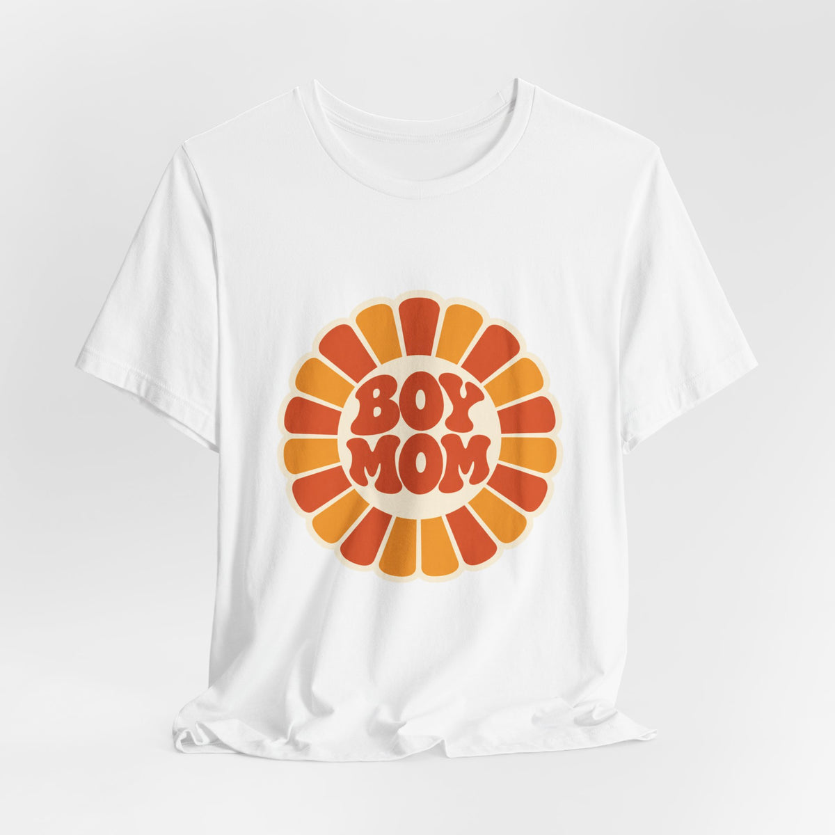 Boy Mom Sunburst Retro Badge T-Shirt | Boy Mama Shirt | Mom Life Tee | Mother's Day Gift | Retro Mom Shirt