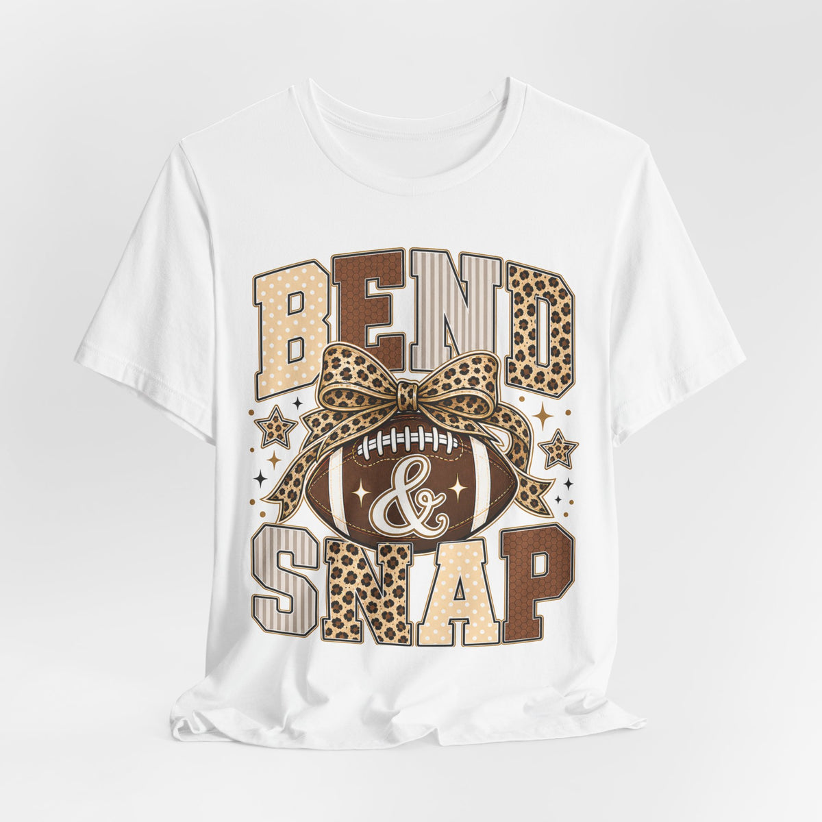 Bend And Snap Leopard Tee | Leopard Print Varsity Football Shirt | Football Gift Tee | Girly Sports Graphic