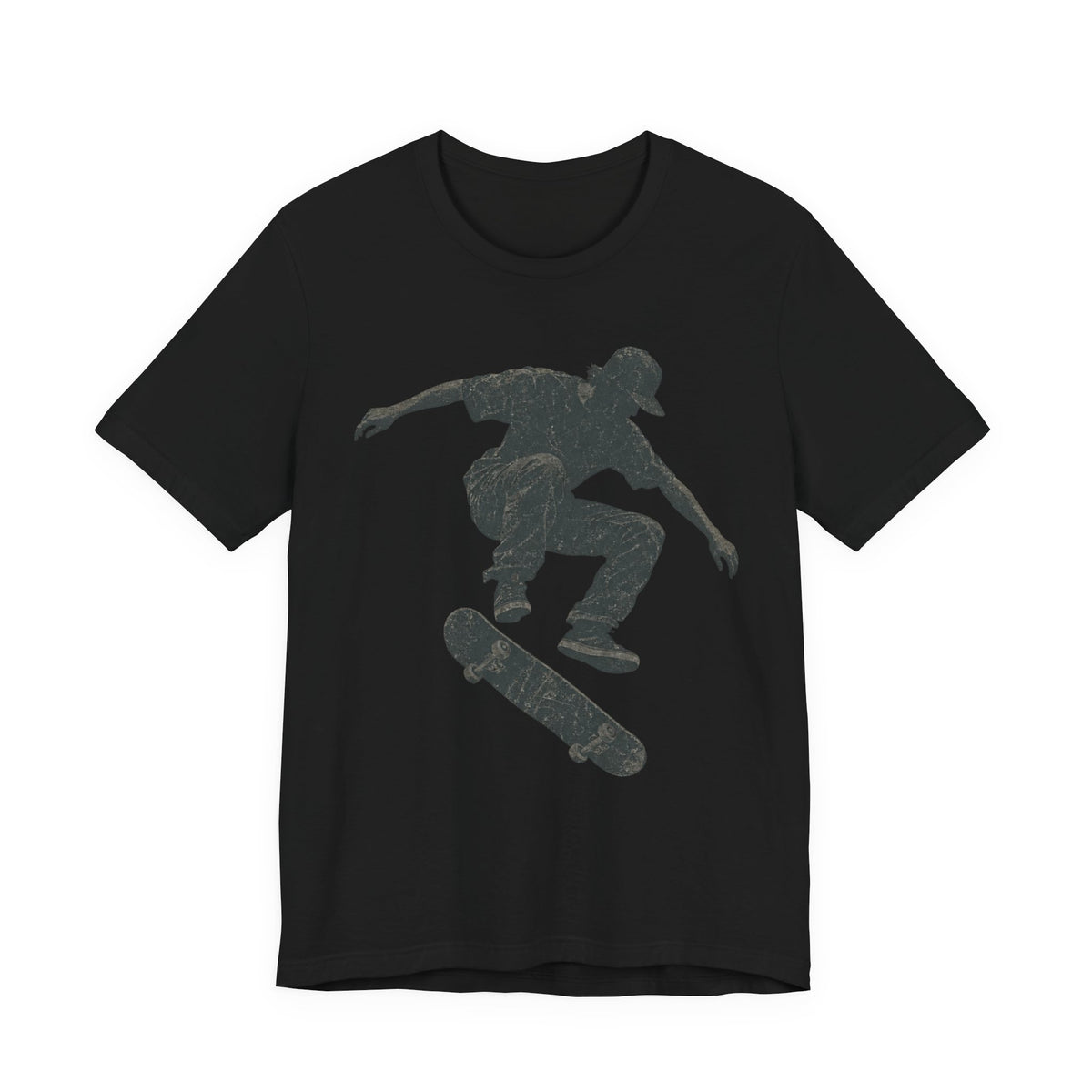 Skate Grunge Silhouette Tee | Skater Trick Design Shirt | Skateboard Streetwear Shirt | Skater Gift Tee