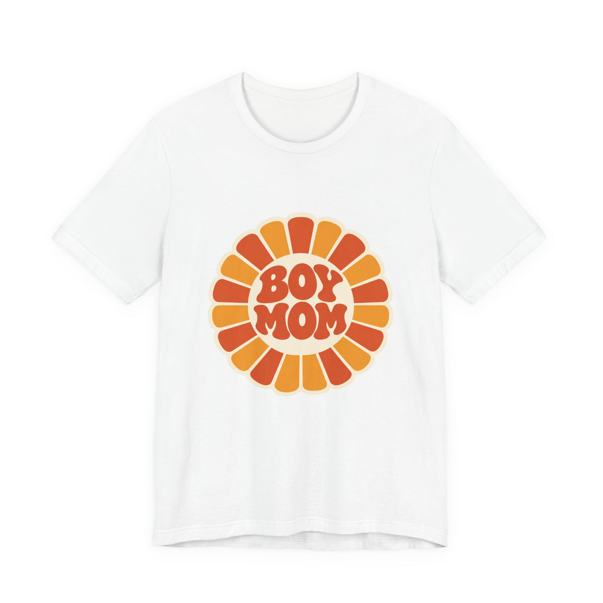 Boy Mom Sunburst Retro Badge T-Shirt | Boy Mama Shirt | Mom Life Tee | Mother's Day Gift | Retro Mom Shirt