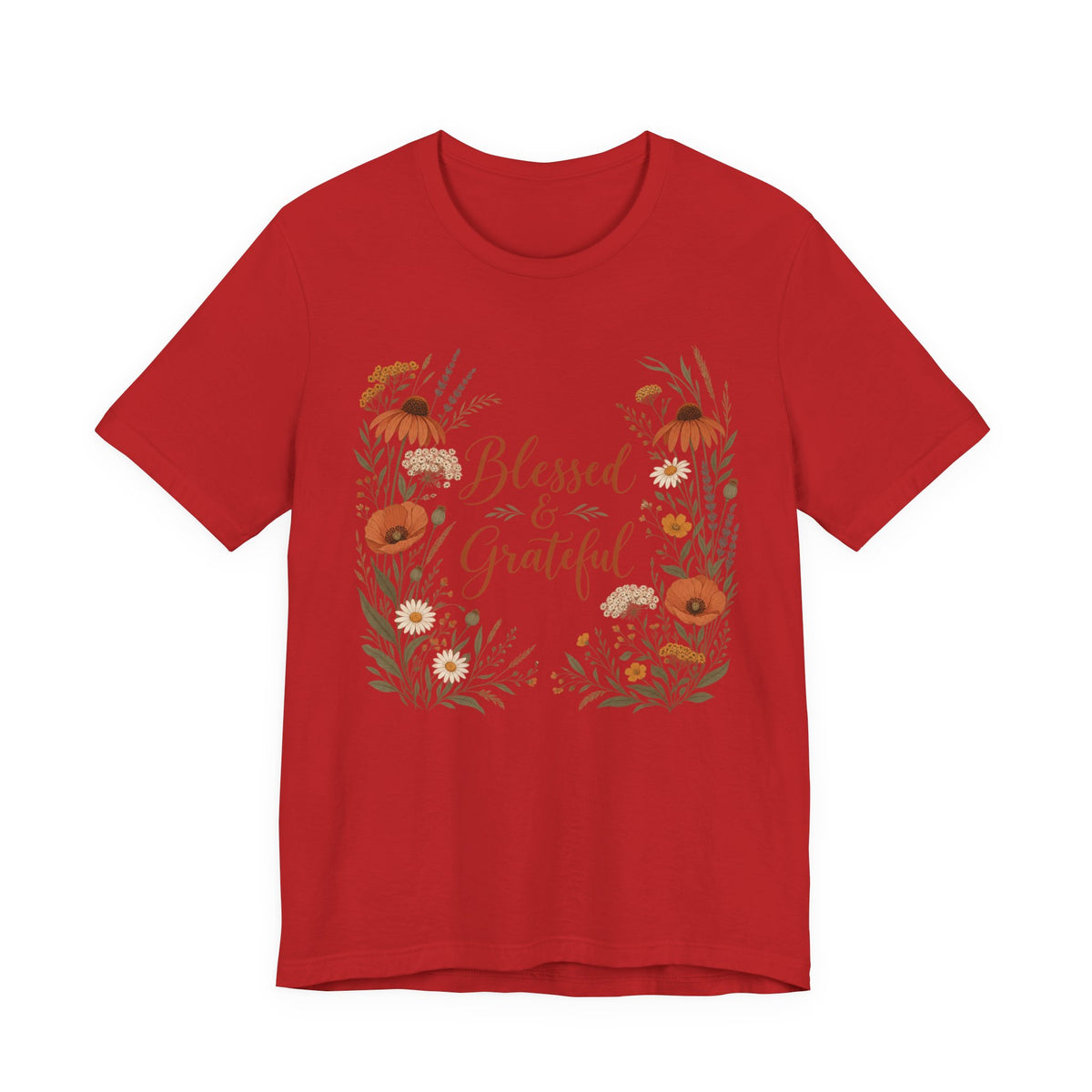 Blessed and Grateful Boho Floral T-Shirt | Faith Gratitude Tee | Christian Gift Shirt