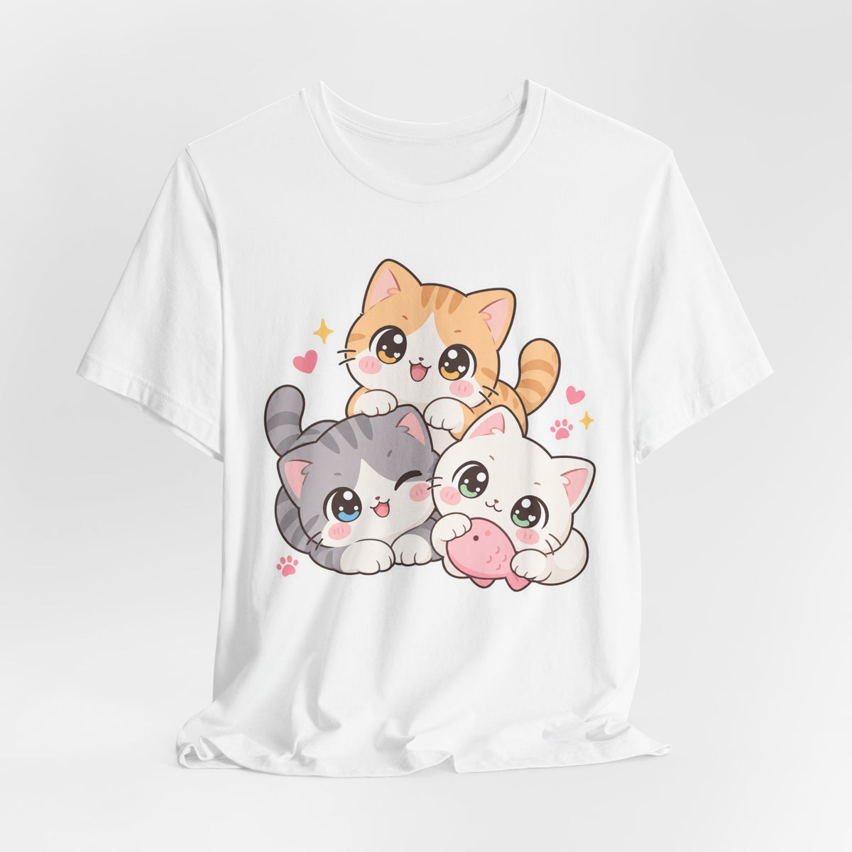 Cat Lady Kawaii T-Shirt | Cute Chibi Cat Design Tee | Cat Lover Gift Shirt