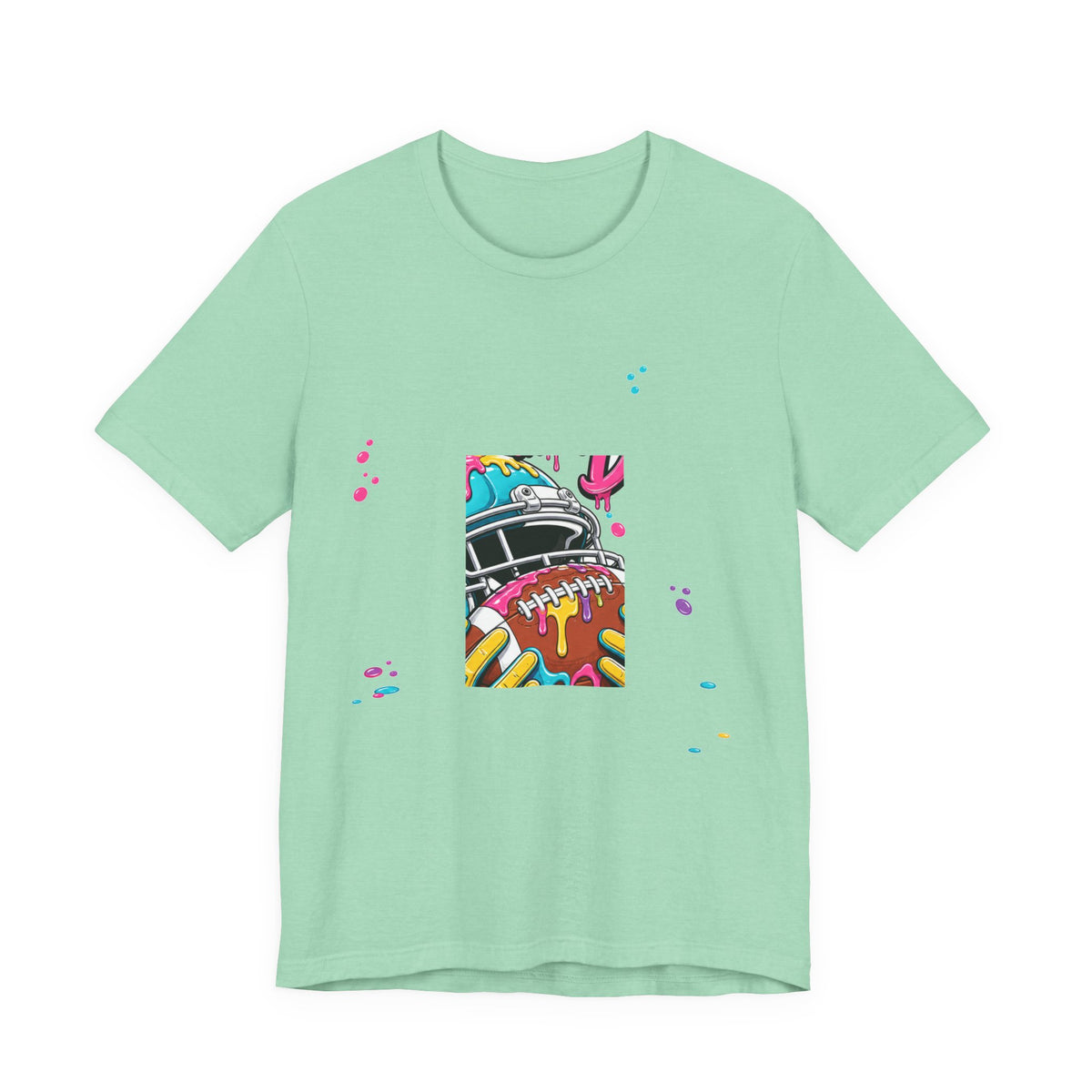 Respect The Drip Neon Tee | Bold Football Paint Drip Shirt | Football Graphic Gift | Bright Sports Tee