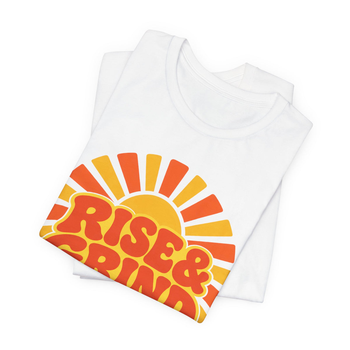 Rise and Grind Retro Sunburst T-Shirt | Gym Motivation Tee | Early Riser Gift Shirt