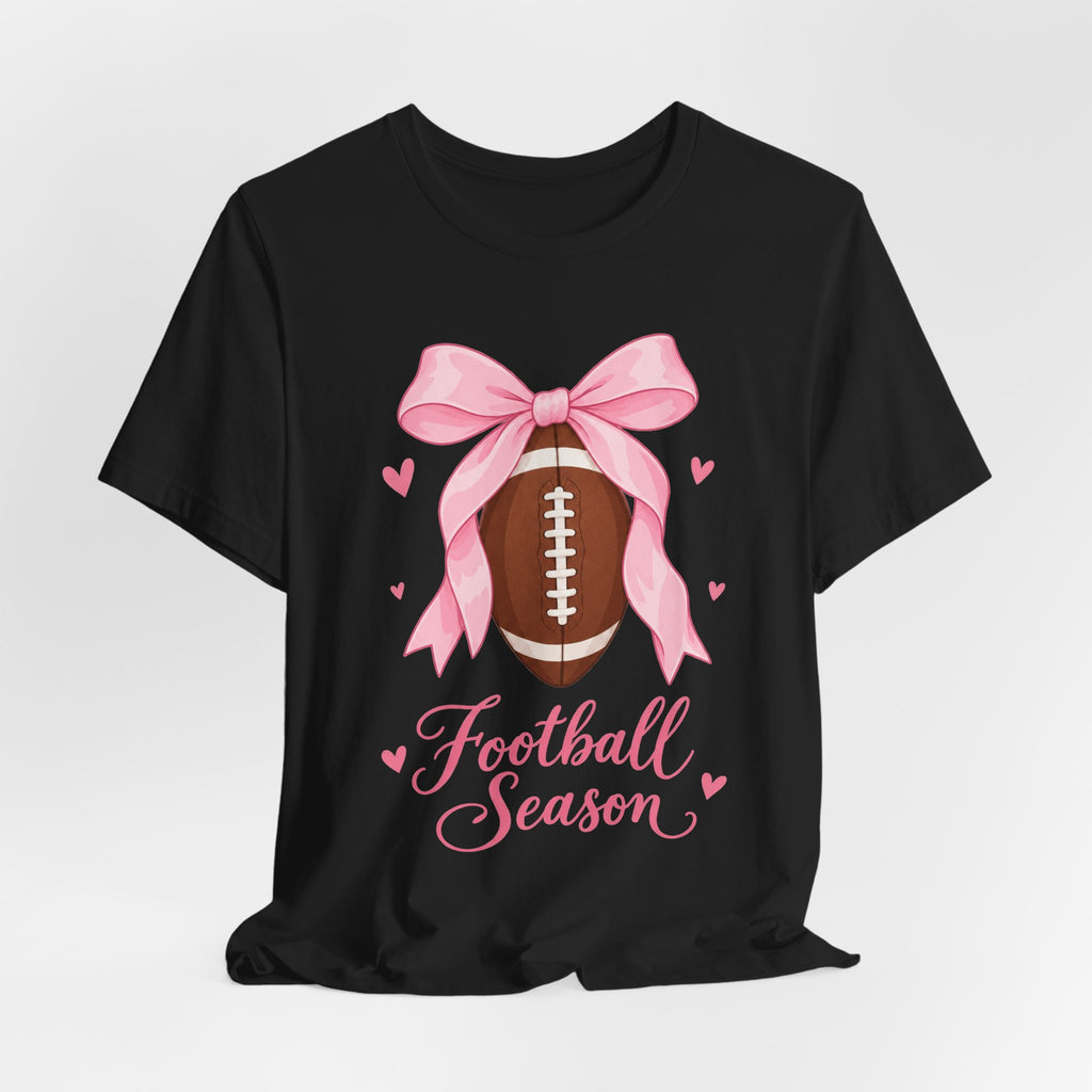 Football Mom Coquette Bow T-Shirt | Sideline Mom Tee | Football Mom Shirt | Game Day Mom Gift Shirt