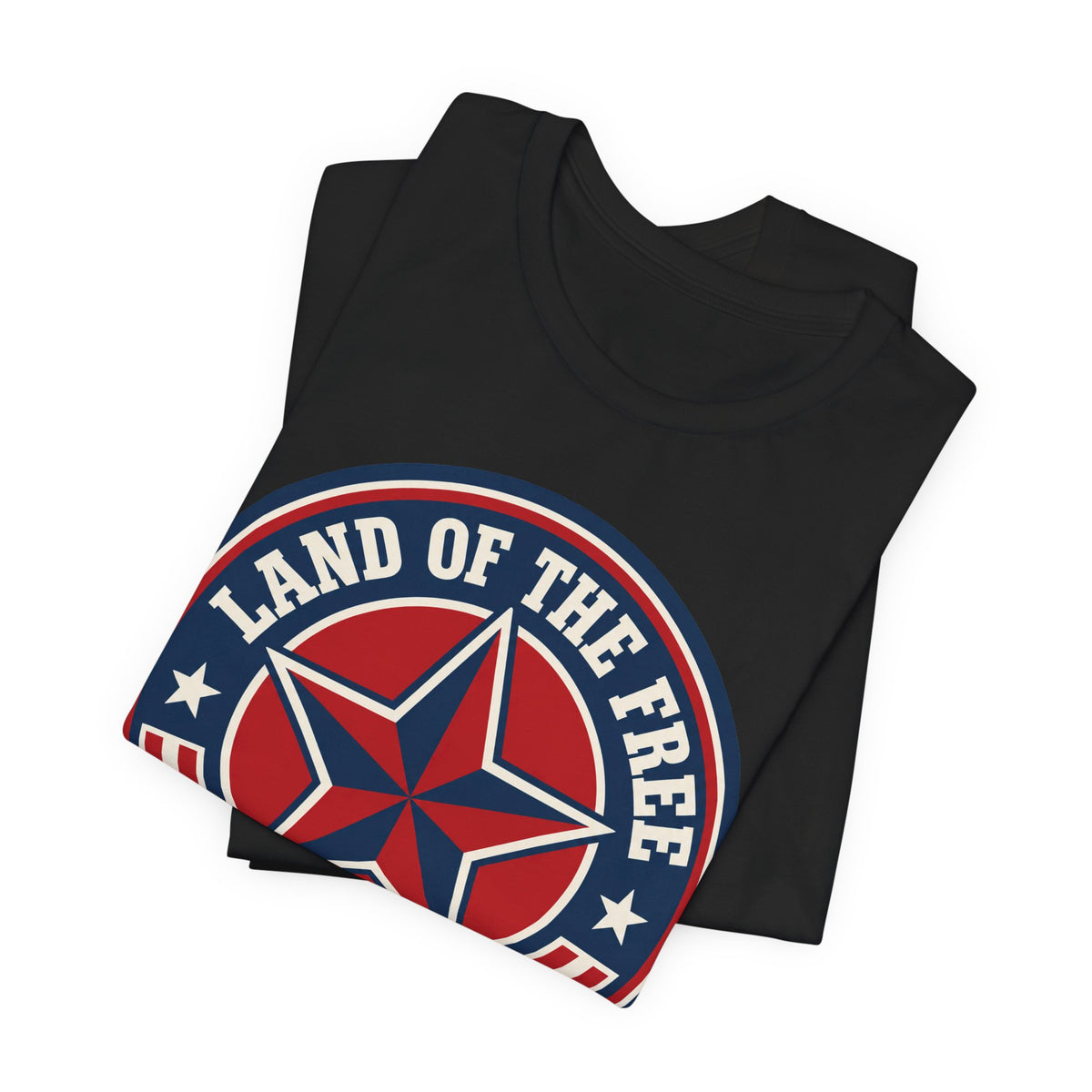 Land of the Free T-Shirt | Retro Patriotic Star Badge Tee | 4th of July Gift Shirt