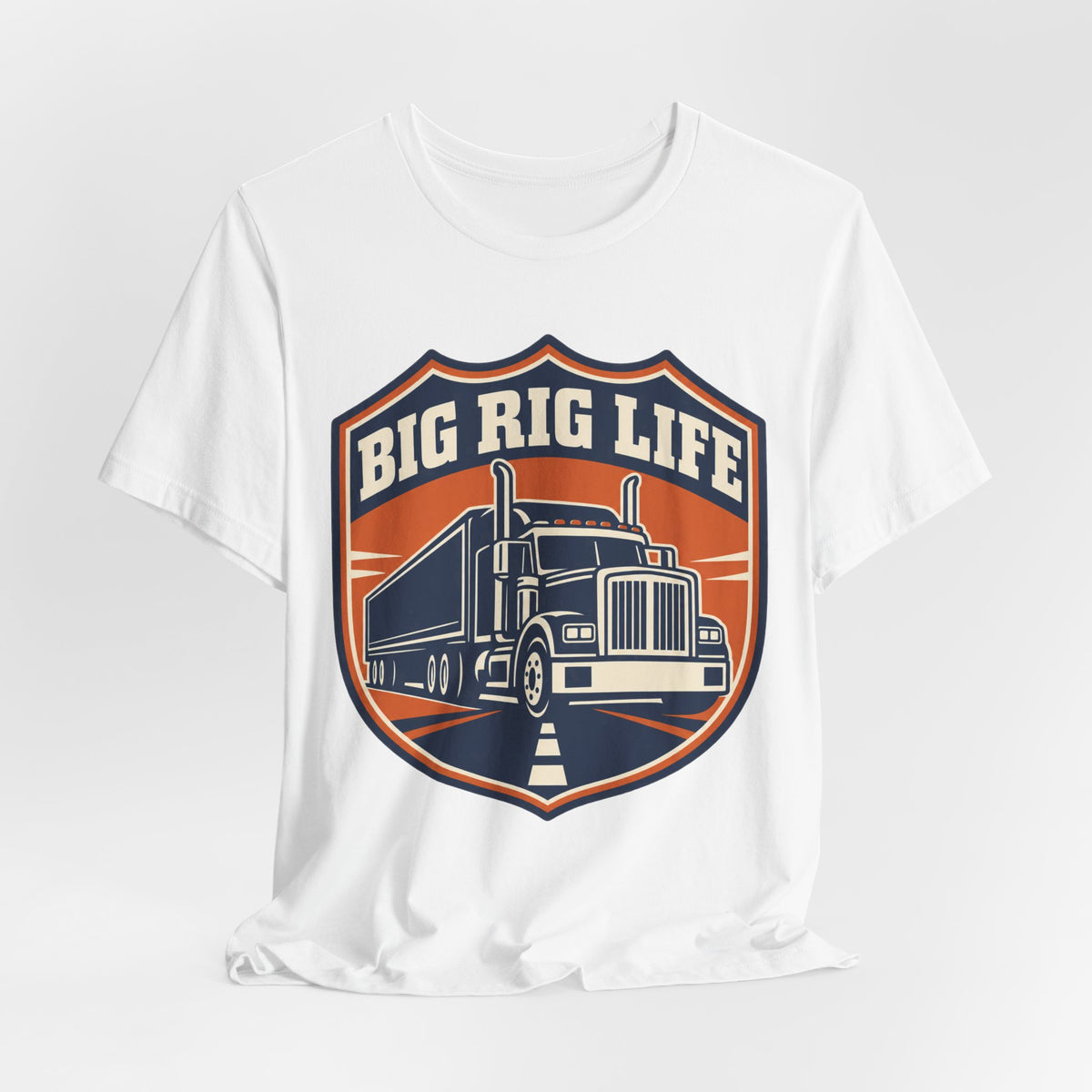 Big Rig Trucker Retro Badge T-Shirt | Truck Driver Gift Shirt | Trucker Life Tee | CDL Driver Gift