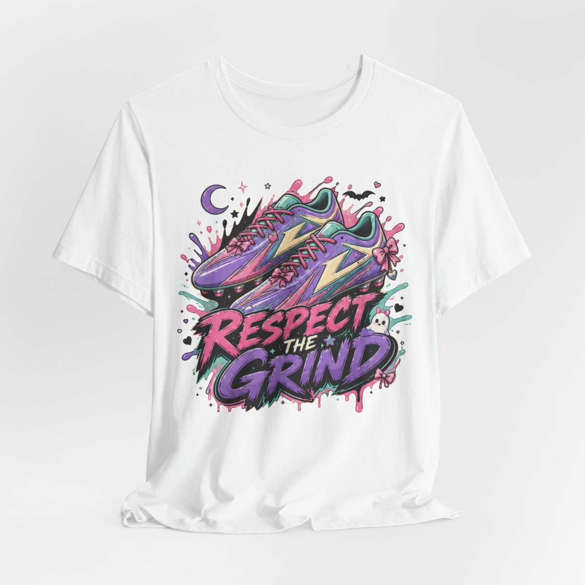 Respect The Grind Cleats Tee | Pastel Soccer Cleats Shirt | Soccer Gift Tee | Halloween Soccer Design
