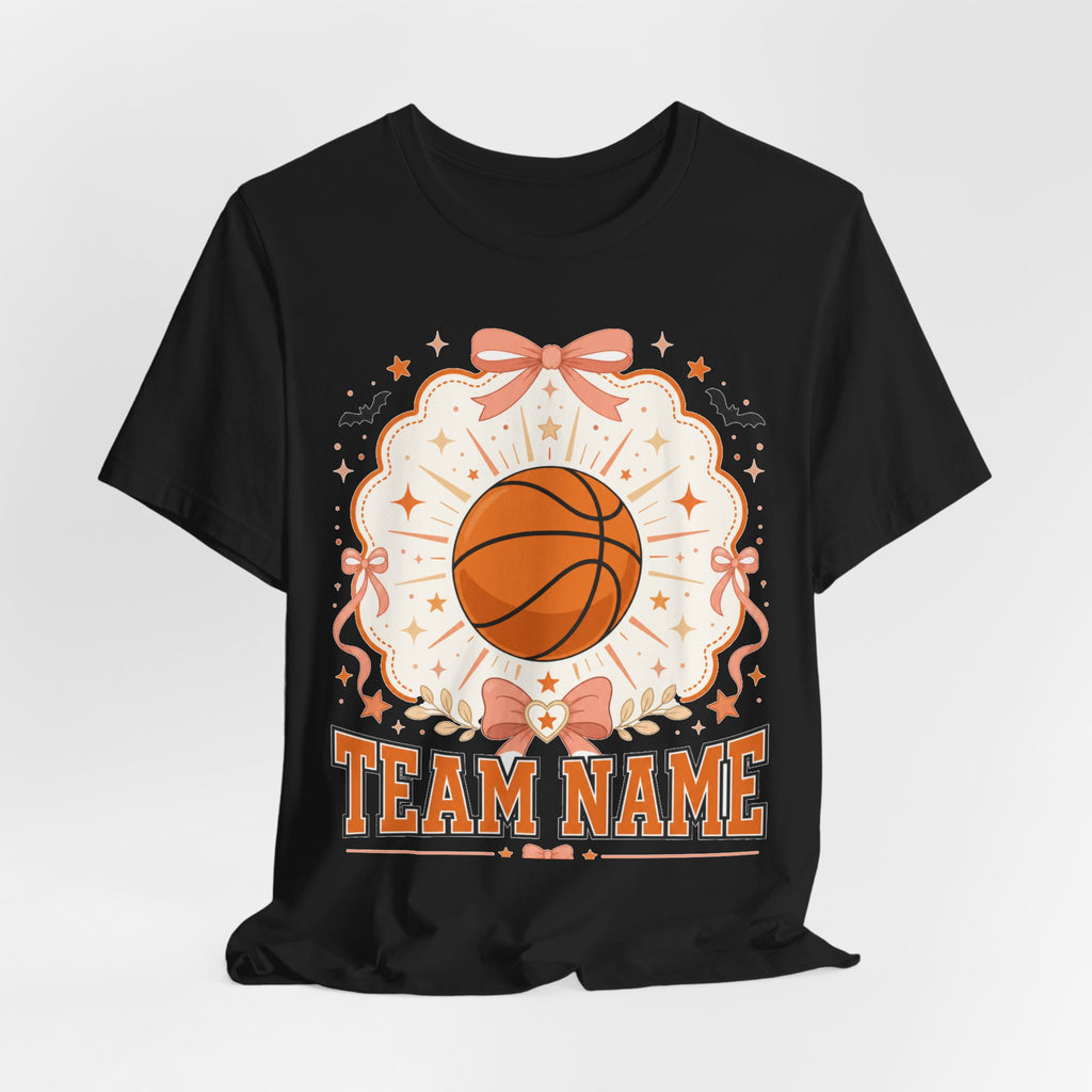 Custom Team Name Basketball Tee | Personalized Pastel Team Logo Shirt | Cute Custom Basketball Team Gift | Halloween Team Logo Design