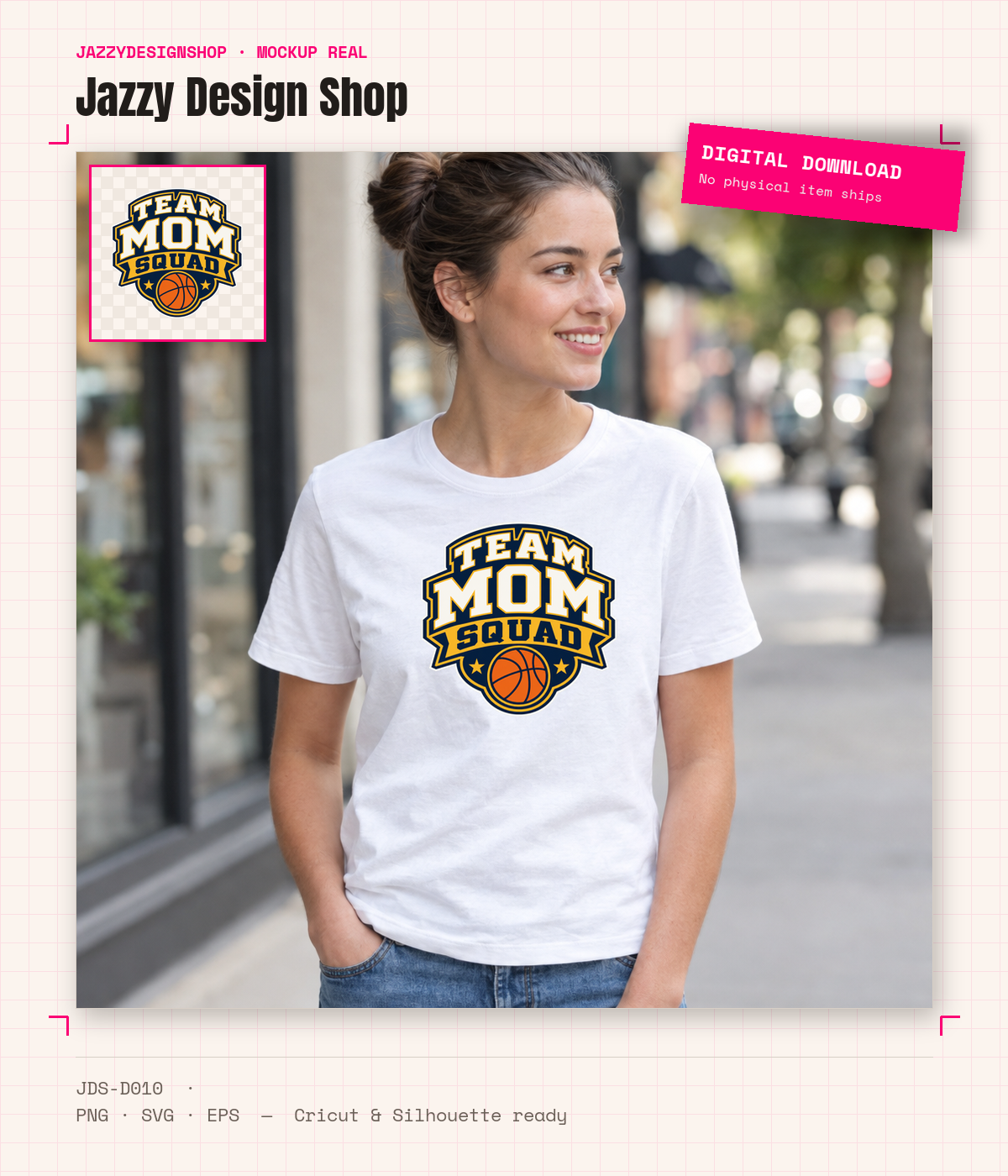 [Digital Download] Team Mom Squad T-Shirt SVG PNG EPS Cricut Silhouette Sublimation Design