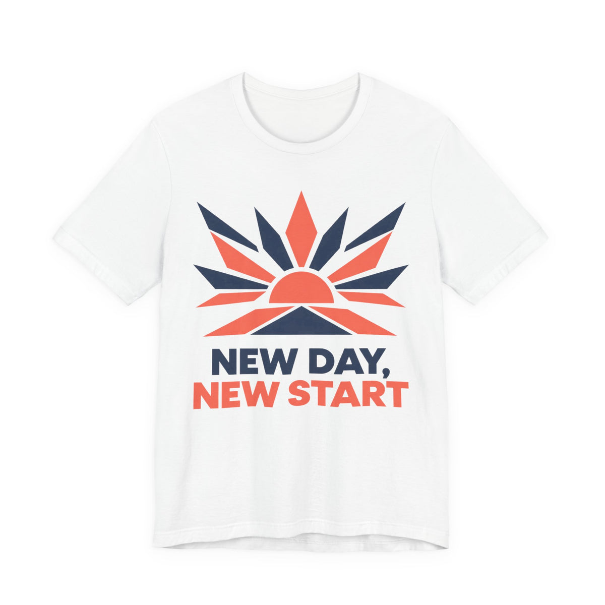 New Day New Start Geometric T-Shirt | Fresh Start Sunrise Tee | Motivational Gift Shirt