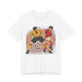 Soccer Action Comic Tee | Bold Soccer Duel Design | Soccer Gift Tee | Comic Pop Art Soccer Shirt