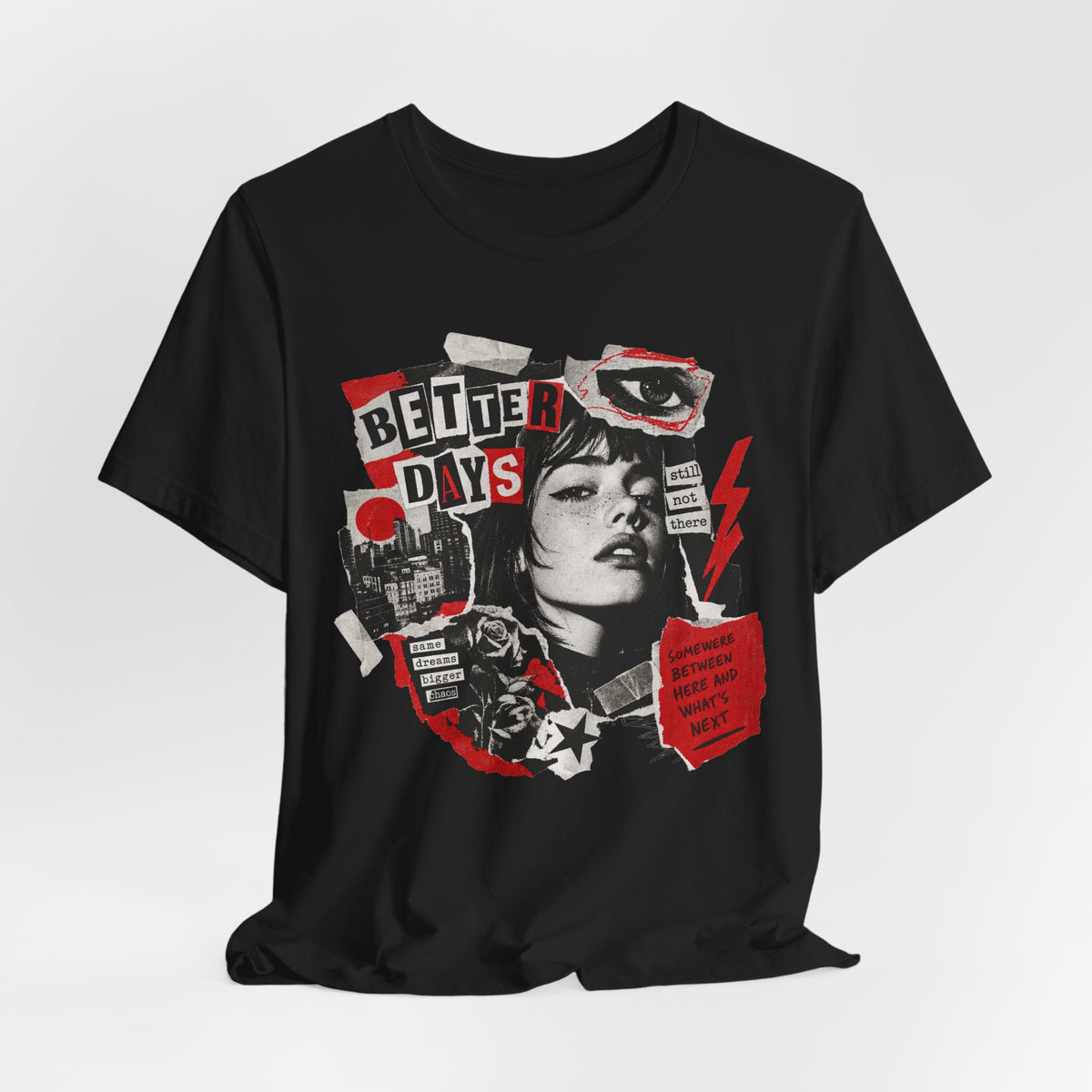 Grunge Zine Collage Tee | Torn Paper Streetwear Shirt | Alt Fashion Collage Shirt | Grunge Streetwear Gift Tee