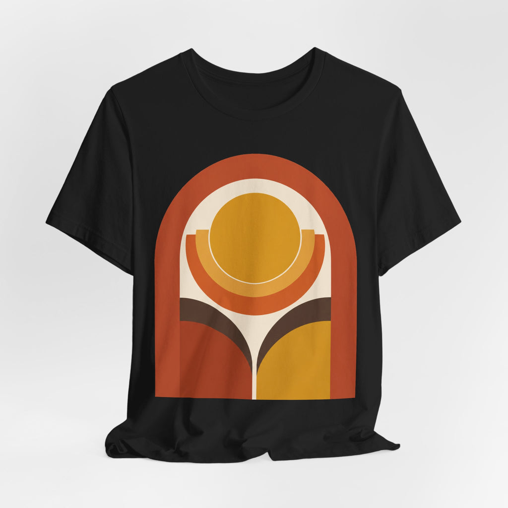 Sunset Arch Geometric T-Shirt | Bauhaus Abstract Art Tee | Modern Minimalist Gift Shirt