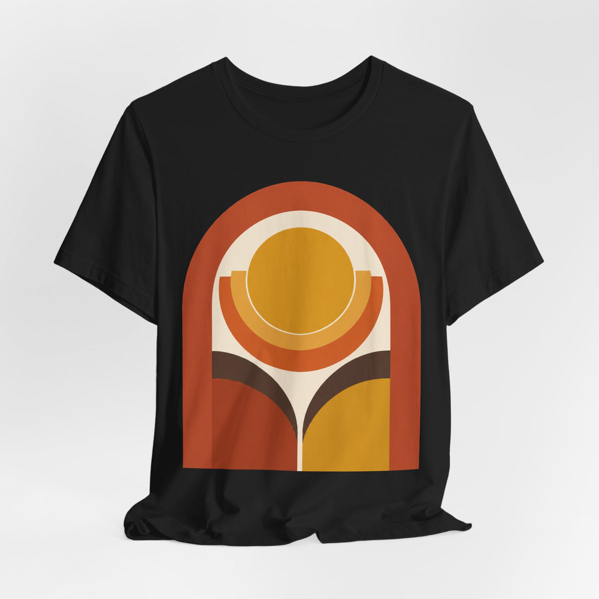 Sunset Arch Geometric T-Shirt | Bauhaus Abstract Art Tee | Modern Minimalist Gift Shirt