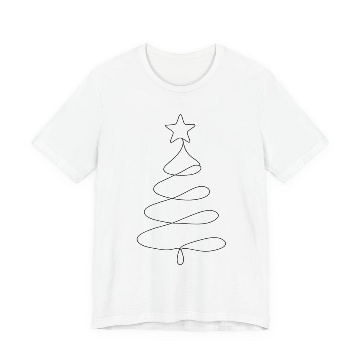 Minimalist Christmas Tree T-Shirt | Scandinavian Line Art Tee | Minimal Holiday Gift Shirt