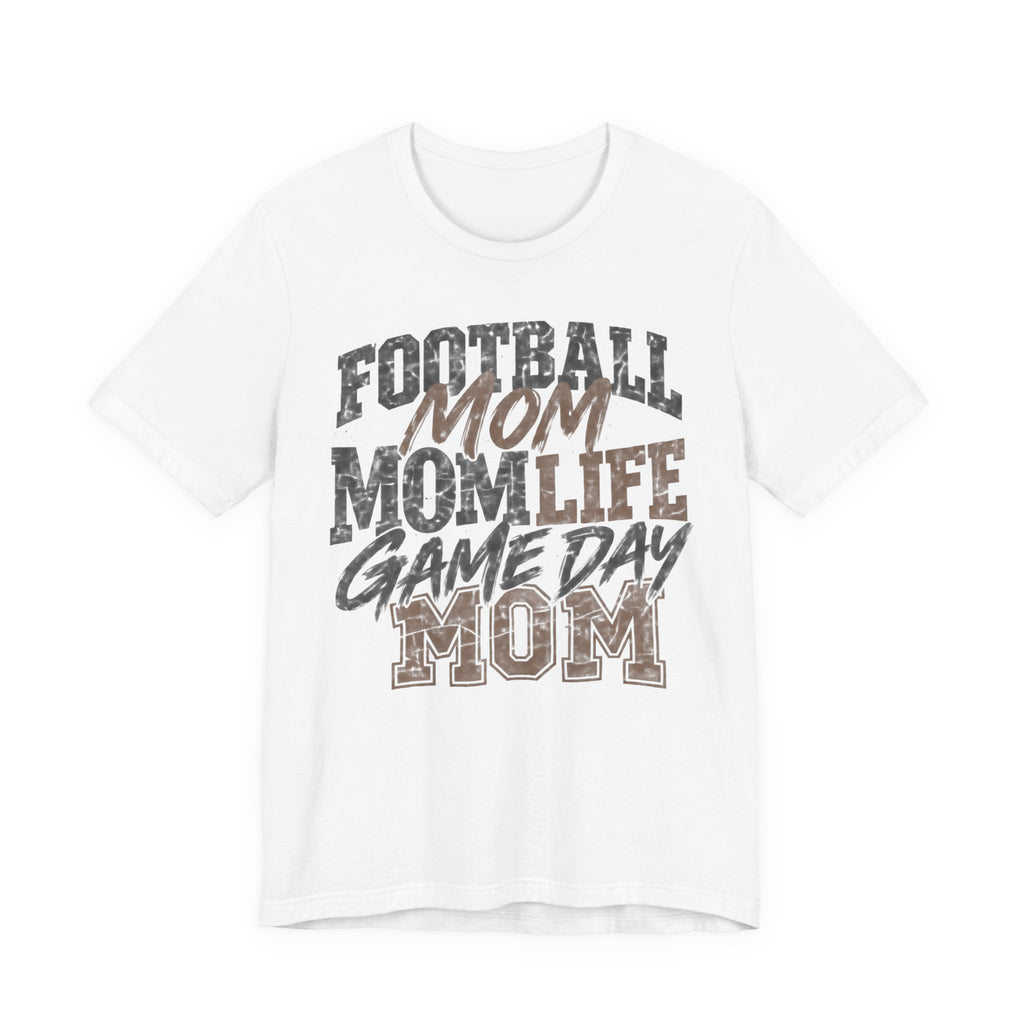 Football Mom Grunge Tee | Stacked Mom Life Typography Shirt | Football Mom Shirt | Game Day Mom Gift Tee