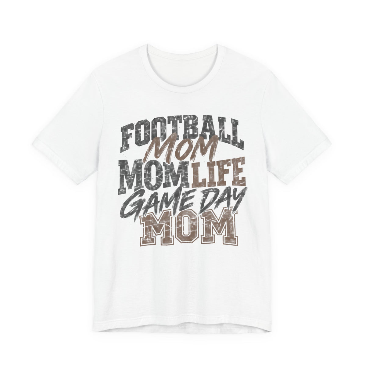 Football Mom Grunge Tee | Stacked Mom Life Typography Shirt | Football Mom Shirt | Game Day Mom Gift Tee