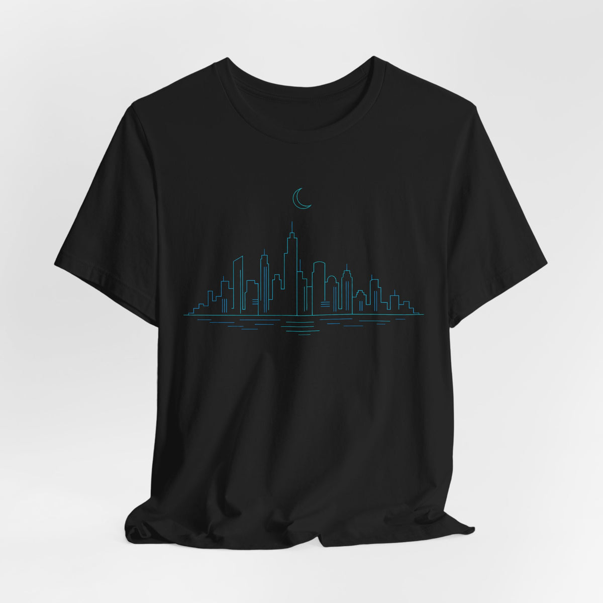 Urban Night Skyline T-Shirt | Minimalist City Line Art Tee | City Skyline Streetwear Shirt | Skyline Line Art Gift Shirt