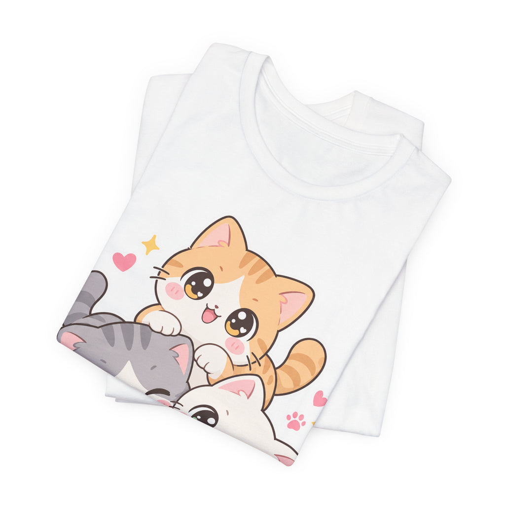 Cat Lady Kawaii T-Shirt | Cute Chibi Cat Design Tee | Cat Lover Gift Shirt