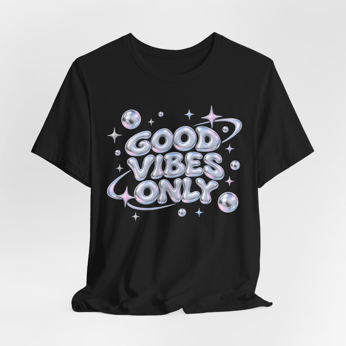 Y2K Chrome Bubble T-Shirt | Y2K Aesthetic Streetwear Tee | 2000s Chrome Text Shirt | Y2K Streetwear Gift Shirt