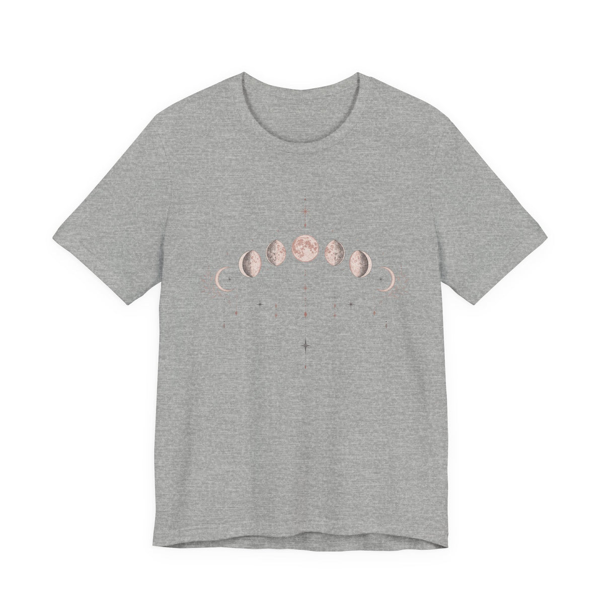 Moon Phases T-Shirt | Boho Celestial Linework Tee | Mystical Lunar Gift Shirt