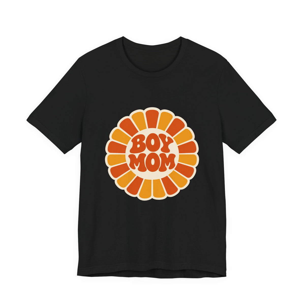 Boy Mom Sunburst Retro Badge T-Shirt | Boy Mama Shirt | Mom Life Tee | Mother's Day Gift | Retro Mom Shirt