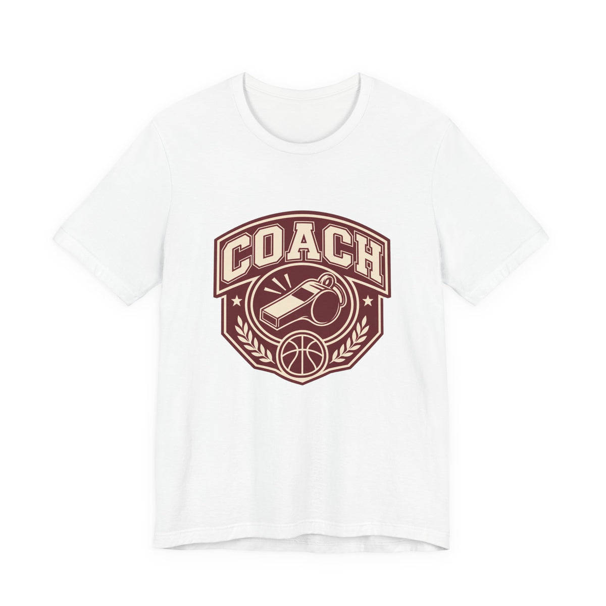 Basketball Coach T-Shirt | Whistle Varsity Badge Tee | Coach Appreciation Gift Shirt