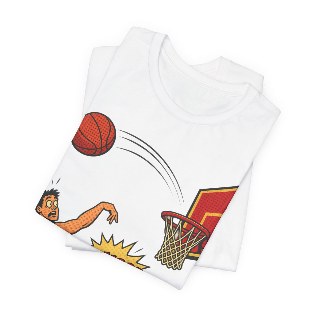 Funny Basketball T-Shirt | Airball Comic Halftone Tee | Basketball Humor Shirt | Funny Hoops Gift Shirt | Comic Basketball Tee