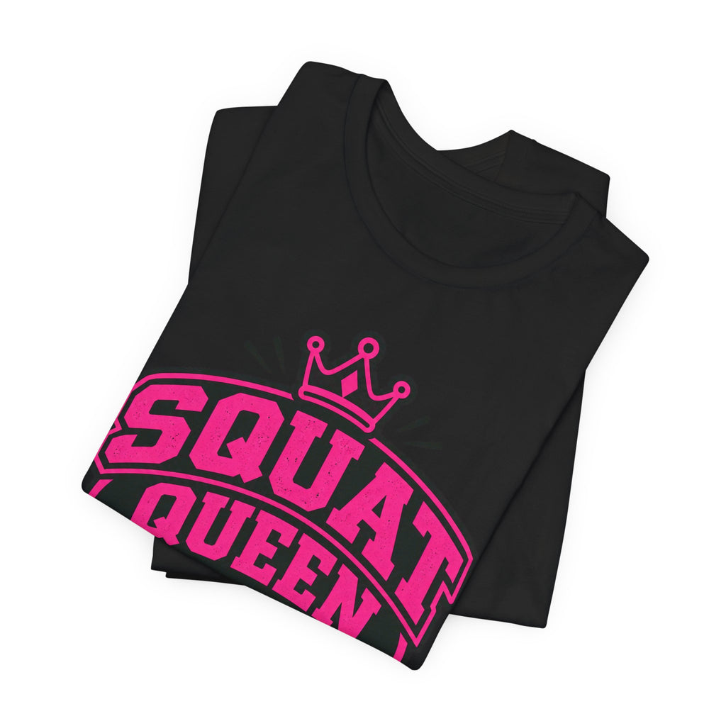 Squat Queen Retro Badge T-Shirt | Gym Girl Weightlifting Tee | Fitness Queen Gift Shirt