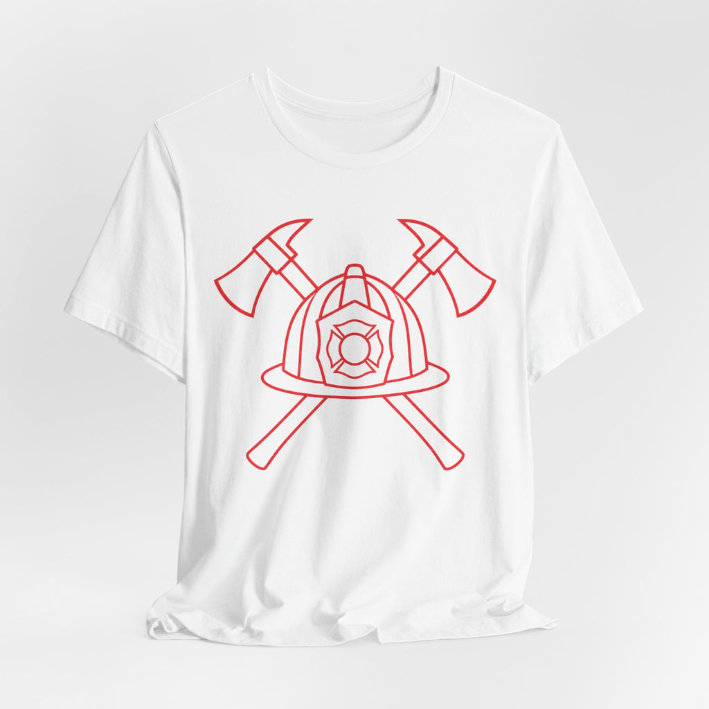 Firefighter Bold Line Emblem T-Shirt | Fire Department Gift Shirt | Firefighter Appreciation Tee