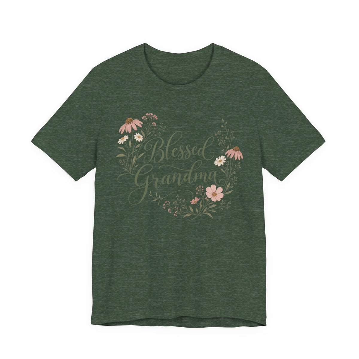 Blessed Grandma Floral Script T-Shirt | Boho Grandma Gift Shirt | Grandmother Quote Tee | Mother's Day Gift