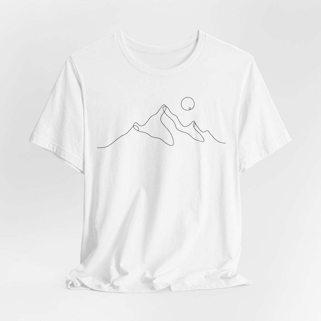 Wanderlust Mountain Line Art T-Shirt | Minimalist Hiking Tee | Adventure Travel Gift Shirt