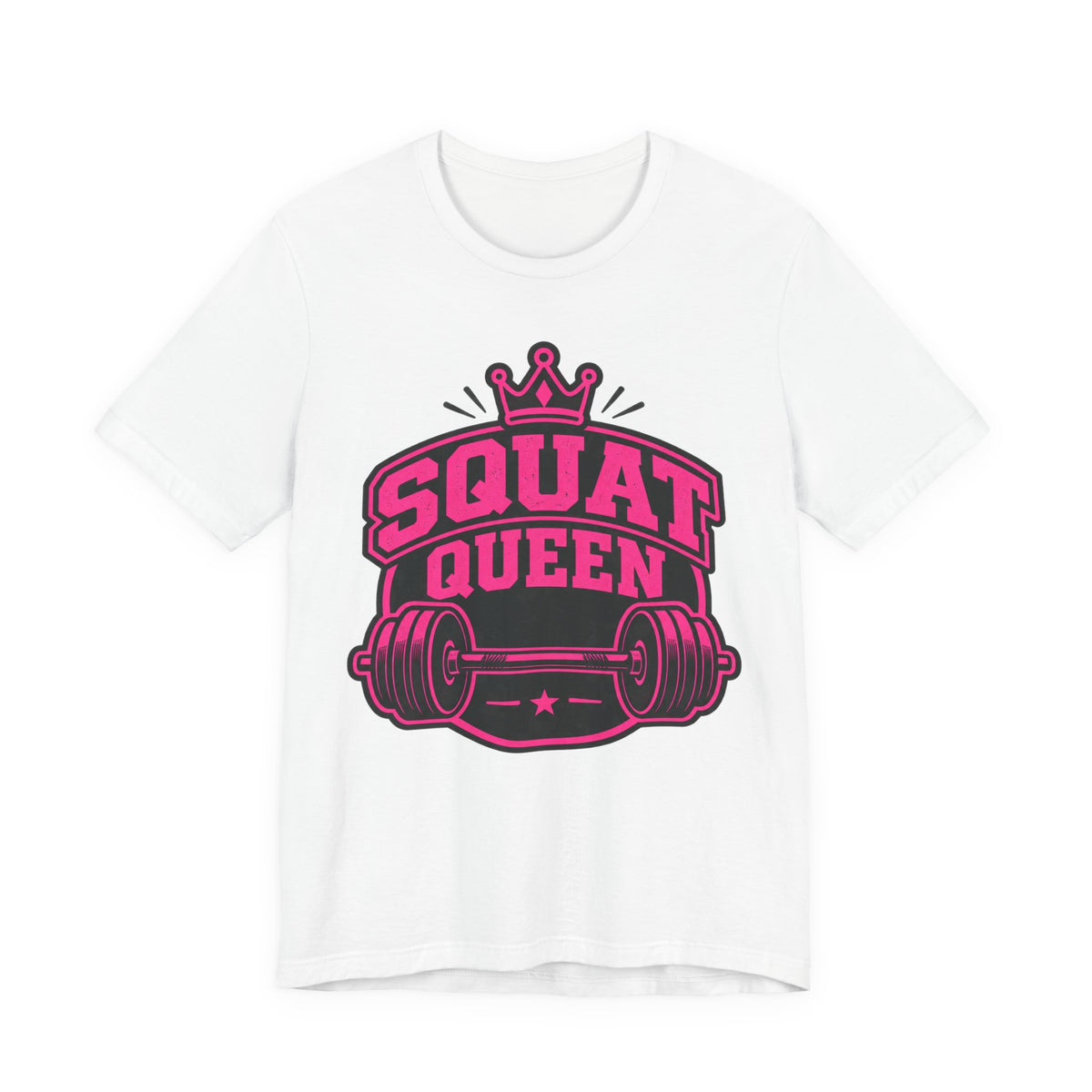 Squat Queen Retro Badge T-Shirt | Gym Girl Weightlifting Tee | Fitness Queen Gift Shirt