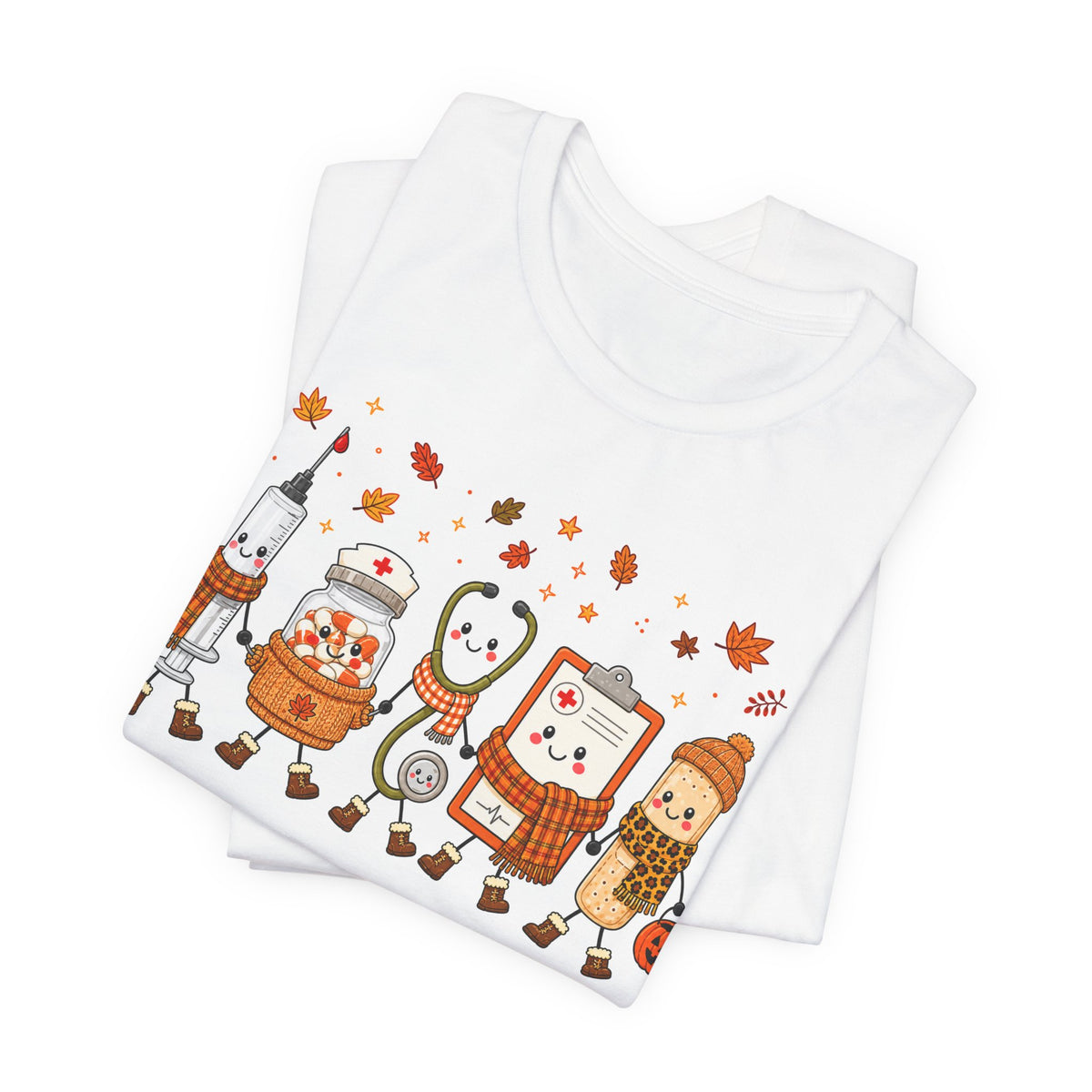 Nurse Autumn Squad Tee | Cute Medical Fall Shirt | Nurse Gift Tee | Kawaii Healthcare Autumn Design